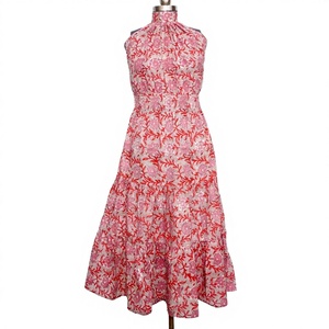 Robe maxi florale d'été personnalisée en coton naturel, sans manches, douce et confortable, collection été pour femmes - Product Image 1