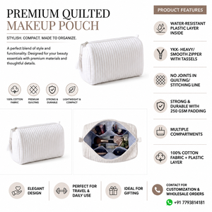 Pochette de maquillage en coton matelassé, imperméable, avec fermeture éclair YKK, pour voyage, étui personnalisé, sac cadeau, imprimé animal, pour elle - Product Image 5