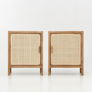 <b>Rattan</b> Nightstand Teak Wood Side Cabinet for Hotel Bedroom Villa Resort Project Hospitality Custom Furniture Wholesale Supplier - Product Image 5