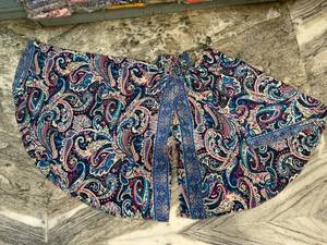 Bohemian Silk Palazzo Pants Summer Eco-Friendly High-Waisted Wide Leg <b>Trousers</b> with <b>Drawstring</b> Closure Handmade Indian Design - Product Image 3