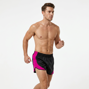 <b>Men's</b> Black <b>Pink</b> Color Blocked Sporty <b>Shorts</b> Elastic Waist Quick Dry Fabric <b>Short</b> <b>Shorts</b> - Product Image 4