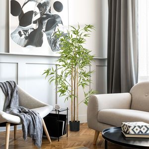 Albero di Bambù Artificiale da 1,8 m per Interni ed Esterni con Vaso per Decorazione Casa e Ufficio - Product Image 2