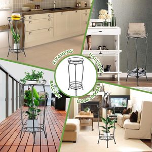 Tall Black Metal Plant <b>Stand</b> for Indoor Outdoor Use Rustproof Heavy-Duty Flower <b>Pot</b> <b>Stand</b> Stable Modern Plant Holder - Product Image 5