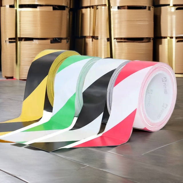 Factory Wholesale PVC Warning Floor Marking Adhesive Tape Acrylic Colorful Reinforced Waterproof Die Cut Silicone Lined Masking