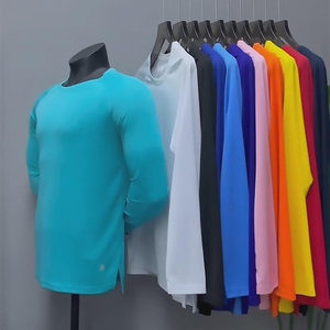 เสื้อยืดคอกว้างแขนยาวทรงปกติสำหรับผู้ชาย ผ้าฝ้าย 100% เหมาะสำหรับออกกำลังกาย เล่นกีฬา สวมใส่สบาย เป็นมิตรกับสิ่งแวดล้อม ระบายอากาศได้ดี น้ำหนัก 220 กรัม ดีไซน์ล่าสุด - Product Image 5