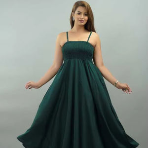 Robe longue de soirée sexy pour femme de haute qualité, col épaules dénudées, taille empire, 100 % coton, écologique, en promotion - Product Image 1