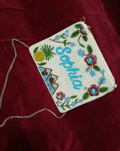 Pochette perlée faite à la main, sac à main de créateur abordable pour femme, idéal pour les mariages, soirées et festivals - Product Image 2