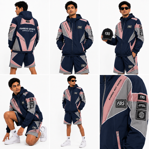 Ensemble de veste coupe-vent à capuche et short pour homme, uni, léger, respirant, écologique, décontracté, deux pièces, vêtements de sport, survêtement d'hiver - Product Image 6