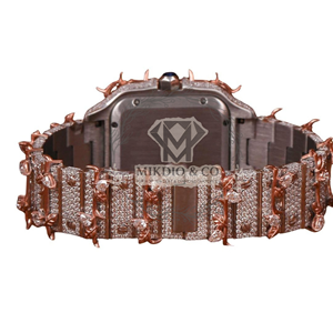 Reloj Analógico de Lujo con Cristal de Zafiro Cuadrado, Acero Inoxidable, Diamantes Moissanite, Resistente al Agua 3BAR, para Eventos Corporativos - Product Image 3