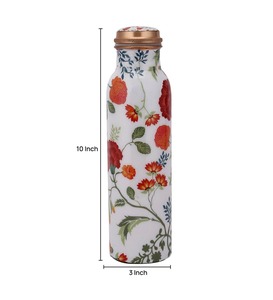 Bouteille d'eau de luxe en cuivre pur à double paroi, écologique, anti-fuite, imprimée, pour la consommation, design ayurvédique, usage domestique et professionnel, United - Product Image 3