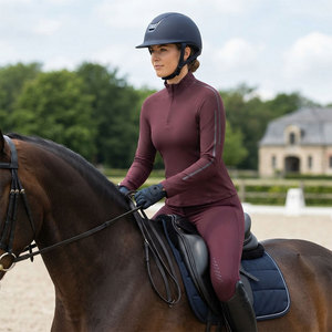 Cozy Girl <b>Aesthetic</b> Base Layer Shirt Breathable Thermal Insulation Weave Polyester Spandex Stretchable Material Horse Riding <b>Top</b> - Product Image 5