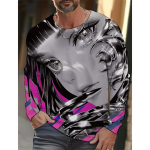 Men Beautiful Young Girl Pattern T <b>Shirt</b> For Men Cool Machinery 3D Print T <b>Shirts</b> Autumn Casual Loose O Neck Unique Design - Product Image 1