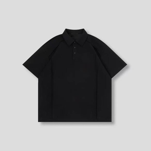 Camiseta de Manga Corta Blanca y Negra para Hombre, Fabricada al por Mayor, con Logotipo Frontal en Tela de Rizo, Diseño Sólido, Casual, Transpirable y de Secado Rápido - Product Image 3