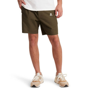 Pantalones Cortos Bermuda para Hombre, Color Verde Oliva Sólido, Logotipo Frontal, Cintura Alta, Cordón Ajustable, Bolsillos, Ropa Casual, Secado Rápido, Tela de Algodón Transpirable - Product Image 1
