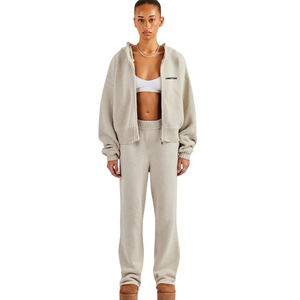 <b>Women's</b> Two Piece Hooded Lounge Set Full Zip Sweatshirt Long Sleeve Elastic Waist <b>Cuffed</b> Jogger <b>Trousers</b> Loose Fit Casual Outfit - Product Image 1