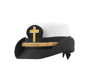 Custom Knights Templar Fatigue <b>Cap</b> with Yellow Cross and Gold Metal Emblem - Product Image 2