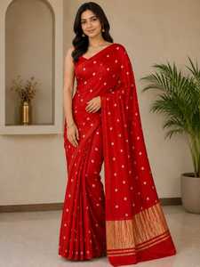 Sari royal Rajasthani Big Gulti Bandhej avec teinture artisanale traditionnelle - Product Image 2