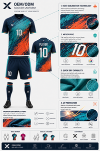 Tenue de football X Sports City pour adulte, tissu respirant et confortable, 100 % polyester, coupe classique, séchage rapide - Product Image 4