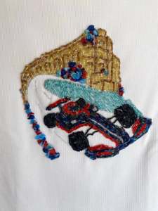 Royal <b>Red</b> New Design 2023 Exclusive Collection Plus Size Women's Handmade Cotton Embroidery <b>Sequins</b> Pearl Beaded Sports Style - Product Image 4