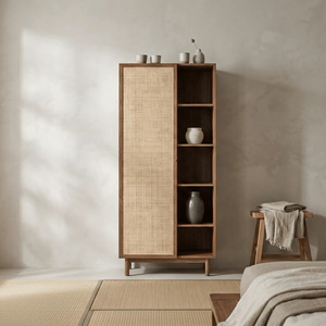 Silla de Comedor Khan Square de Madera de Teca, Estilo Escandinavo Moderno y Minimalista, Acabado Natural, Decoración para Hogar y Oficina - Product Image 5