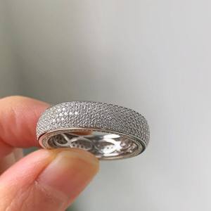 Anillo de Eternidad Completo con Diamantes de Moissanita de Corte Redondo para Unisex, Plata 925 Original, Regalo Sorpresa para Amigos - Product Image 1