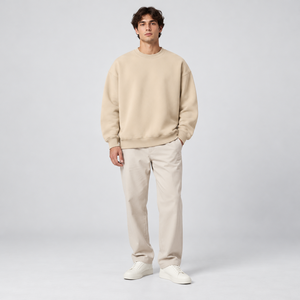 Pullover <b>Sweatshirt</b> <b>Men</b> Bulk Order Private Label Cotton Stand Collar Skate Apparel Distressed Long Sleeve Oversized <b>Sweatshirts</b> - Product Image 2