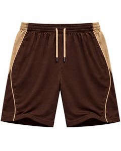 Mens Dark Brown Beige Sports TShirt And Shorts <b>Set</b> Breathable Quick Dry Gym Wear Athletic Running Training Activewear Outfit <b>Set</b> - Product Image 4