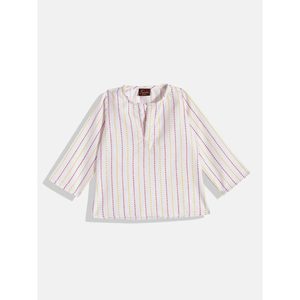 Kurta Amarilla para Niños con Dhoti y Chaqueta, Estampado Completo, Mangas Largas, Estilo Étnico, Poliéster, para Bodas y Fiestas - Product Image 4