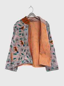 Blouson à col mandarin à motif géométrique, brodé à la main, manches longues, style velours, pour adulte, collection automne - Product Image 3