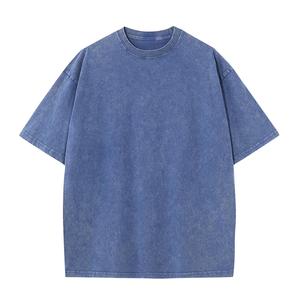 T-shirts Streetwear Homme Oversize en Coton Lourd 100% avec Logo Imprimé Personnalisé, Délavé à l'Acide et Effet Vieilli, Épaules Tombantes - Product Image 1
