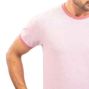 Mens <b>Pink</b> Solid Jersey Crew Neck Short Sleeve <b>T</b> <b>Shirt</b> Soft Breathable Lightweight Regular Fit Casual Everyday Basic Fashion Tee - Product Image 3
