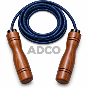 Custom Wooden Handle Skipping <b>Rope</b> Durable Braided Jump <b>Rope</b> for Adults Fitness Gym Training Cardio and Home <b>Exercise</b> - Product Image 3
