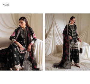 Ssumaira <b>Present</b> Omara festive <b>eid</b> collection by Nureh Embroidered Embellished silk & chiffon jacquard collection Anarkali - Product Image 5