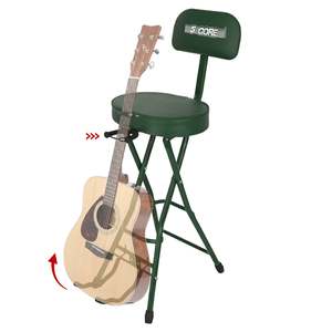 5Core Foldable <b>Padded</b> Guitar <b>Stool</b> with Backrest & Foot Rest for Musician - Product Image 1