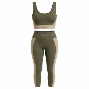 Conjunto Deportivo de Yoga de 2 Piezas para Mujer, Manga Larga, Secado Rápido, Ropa Deportiva para Pilates, Gimnasio, Fitness, Personalizable - Product Image 6