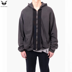 Sweat-shirt à capuche à double fermeture éclair, style streetwear pour homme, coupe ample, en polaire chaude, logo personnalisé, sweat-shirt décontracté d'hiver - Product Image 6