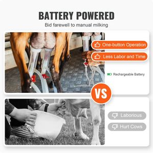 Tire-lait électrique portable 12 L en acier inoxydable 304 à pulsation automatique pour chèvres, avec ingrédients de qualité alimentaire - Product Image 2