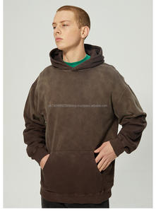 Sweat à capuche vintage délavé à l'acide, sans cordon, en molleton français 100% coton, avec logo personnalisé - Product Image 3