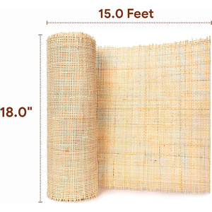 Lightweight Flexible Burlywood PE Rattan Cane <b>Webbing</b> Roll Handwoven Circular Hole for Chair Furniture & Home Decor - Product Image 1