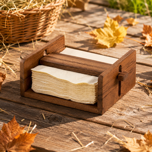 Wooden Napkin Holder For living Room Dining Table <b>Wedding</b> Restaurant Party <b>Tissue</b> Holder For Kitchen Office Desk Napkin Stand - Product Image 3