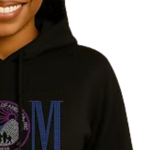 Sudadera con Capucha Negra para Mujer con Logo MOM, Estilo Casual, Manga Larga, Ropa Urbana para el Día a Día, Cómoda y a la Moda - Product Image 3
