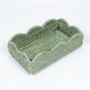 Porta servilletas de ratán natural de buena calidad, hecho a mano, para decoración de mesas de boda. - Product Image 1