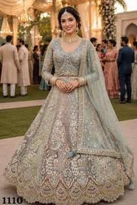 Conjunto de Lehenga Choli Reversible de Poliéster con Lentejuelas Bordadas para Mujer, Traje Tradicional Indio Pakistaní para Bodas y Fiestas - Product Image 3