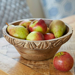 Handmade Wooden Bowls Solid Wood <b>Dinnerware</b> Soup Bowl With Decorative Carving Designed - Product Image 6