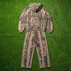 Ensemble survêtement homme marron camouflage avec sweat à capuche zippé et pantalon large – Tenue décontractée streetwear personnalisable avec logo - Product Image 5