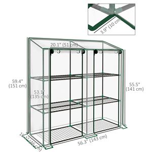 Mini Serra Portatile Facilmente Assemblabile Stile Moderno con Acciaio Zincato e Materiale PVC PE per Uso Esterno - Product Image 2