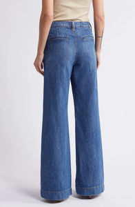 High Waist Womens Wide Leg <b>Denim</b> Jeans Loose Baggy Straight Pants Casual Blue <b>Stretch</b> Trousers Wholesales Supply - Product Image 3