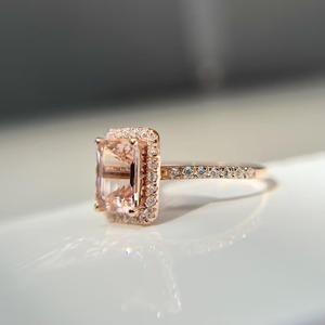 Rose <b>Gold</b> Plated 925 Silver Morganite Oval Cut <b>Cocktail</b> <b>Ring</b> Prong Setting Women's Luxury Engagement Third Party Certified - Product Image 2