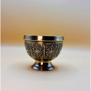 ชามผสมทองเหลืองลายดอกไม้ ชุบทองและดำ สำหรับใส่ผลไม้ อาหาร และเสิร์ฟ - Product Image 2