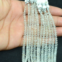 Perles de topaze blanche naturelle facettées en forme de rondelle, 3-5 mm, environ 4 pouces, perles de pierres précieuses en vrac pour la fabrication de bijoux, vente en gros
